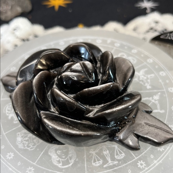 Silver sheen obsidian rose - Picture 4 of 6